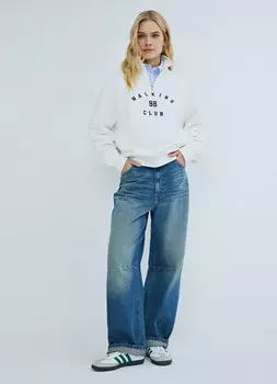 Толстовка-анорак с принтом, Белый