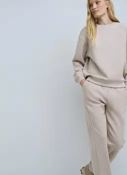 Толстовка из плотного трикотажа, Бежевый