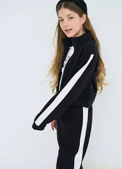 Толстовка на молнии для девочек, Черный