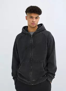 Толстовка на молнии с капюшоном, Черный