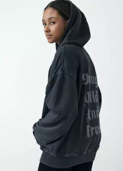 Толстовка на молнии с капюшоном для девочек, Серый