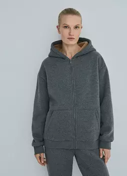 Толстовка на молнии с капюшоном, Серый