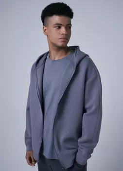 Толстовка на молнии с капюшоном, Серый
