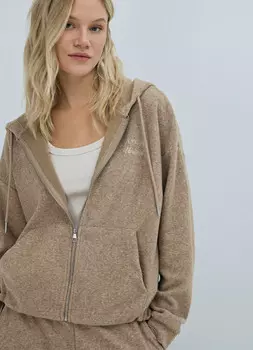 Толстовка на молнии со стопперами, Бежевый