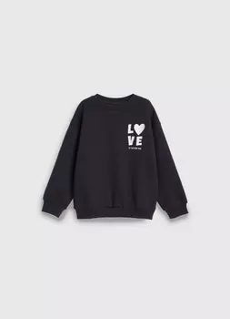 Толстовка оверсайз для девочек, Серый