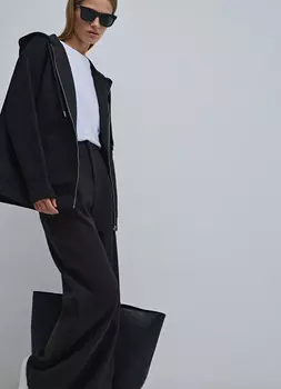 Толстовка оверсайз из неопрена, Черный