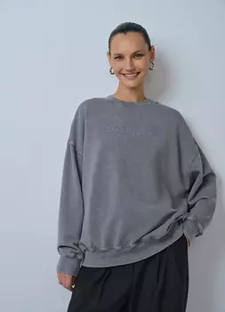 Толстовка с эффектом стирки, Серый