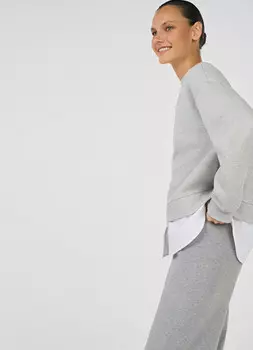 Толстовка с имитацией рубашки, Серый