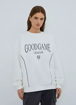 Толстовка с принтом, Белый