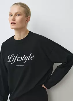 Толстовка с принтом, Черный