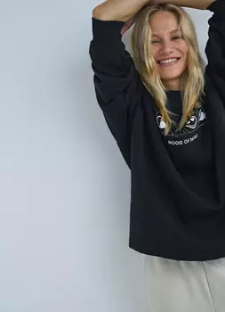 Толстовка с принтом, Черный