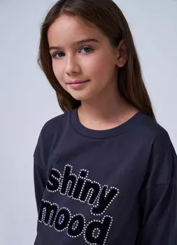 Толстовка с принтом для девочек, Серый