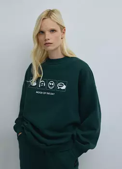 Толстовка с принтом, Зеленый