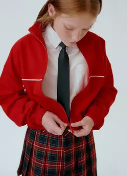 Толстовка с воротником-стойкой для девочек, Красный