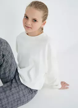 Толстовка свободная для девочек, Белый