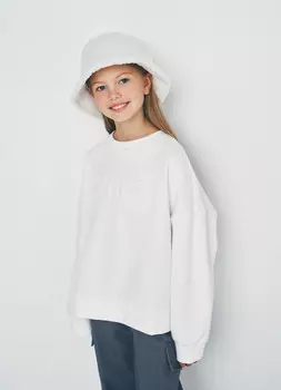 Толстовка свободная для девочек, Белый