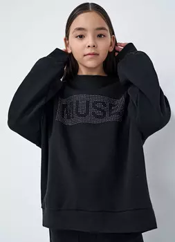 Толстовка свободная для девочек, Черный