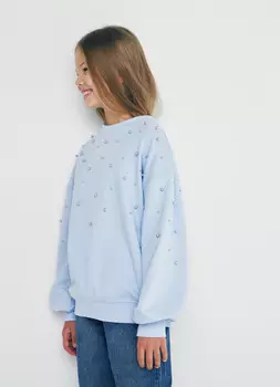 Толстовка свободная для девочек, Голубой