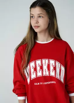 Толстовка свободная для девочек, Красный