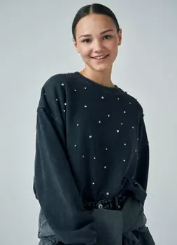 Толстовка свободная для девочек, Серый