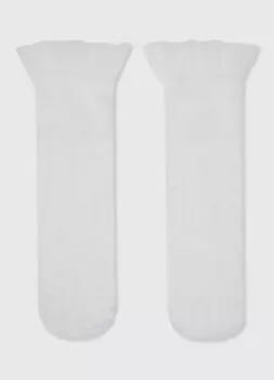 Тонкие ажурные носки, Белый