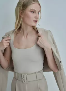 Топ из микрофибры, Бежевый