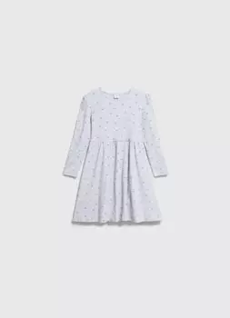 Трикотажное платье c принтом для девочек, Серый