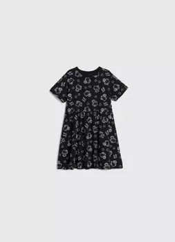 Трикотажное платье c принтом Hello Kitty для девочек, Черный