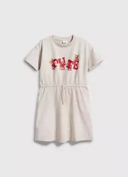 Трикотажное платье для девочек, Бежевый