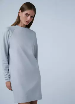 Трикотажное платье мини, Белый