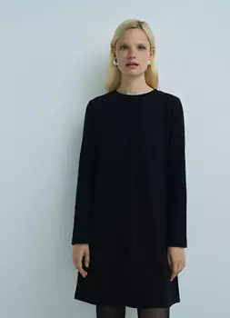 Трикотажное платье мини, Черный