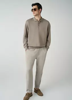 Трикотажные брюки, Бежевый