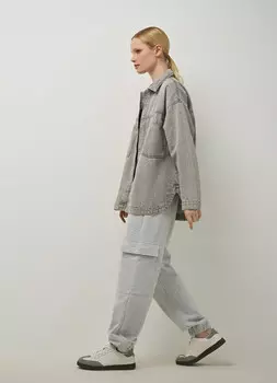 Трикотажные брюки-карго, Белый