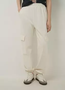 Трикотажные брюки-карго, Белый