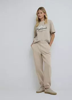 Трикотажные джоггеры, Бежевый