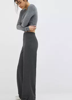 Трикотажные прямые брюки, Серый