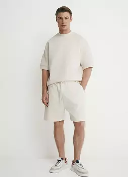 Трикотажные шорты из хлопка, Белый