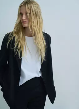 Трикотажный жакет, Синий