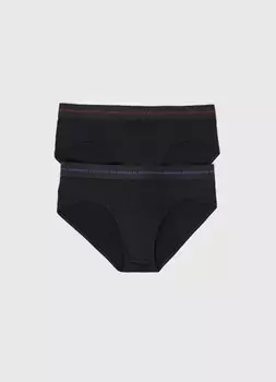 Трусы-брифы, 2 шт., Черный