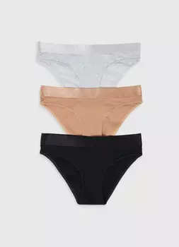 Трусы-брифы, 3 шт., Черный