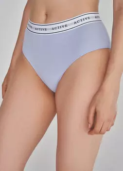 Трусы-брифы с высокой посадкой, 2 шт., Голубой