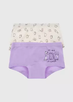 Трусы для девочек, 2 шт., Бежевый