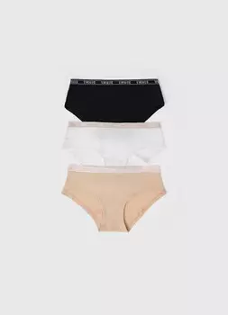 Трусы для девочек, 3 шт., Белый