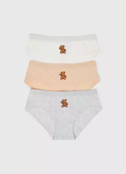 Трусы для девочек, 3 шт., Бежевый