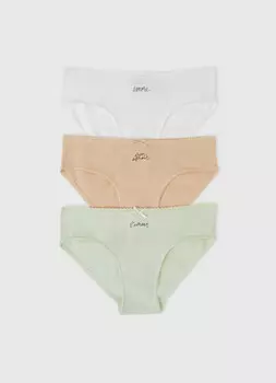 Трусы для девочек, 3 шт., Бежевый
