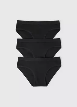 Трусы для девочек, 3 шт., Черный