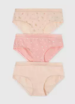 Трусы для девочек, 3 шт., Розовый