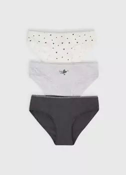 Трусы для девочек, 3 шт., Серый