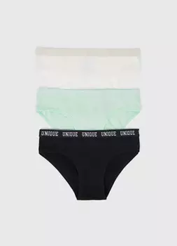 Трусы для девочек, 3 шт., Зеленый