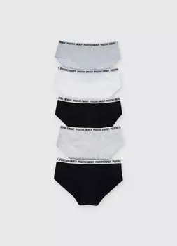 Трусы для девочек, 5 шт., Черный